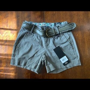 Army Green Shorts with Belt